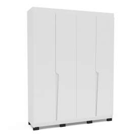 Roupeiro Casal 4 Portas 4 Gavetas Porto Branco Politorno - Branco