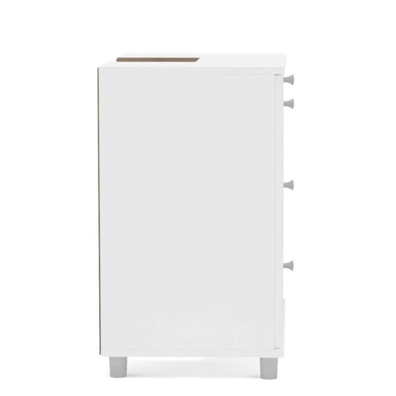 Balcão para Pia de Banheiro Coluna com 3 Gavetas Branco Politorno - Branco
