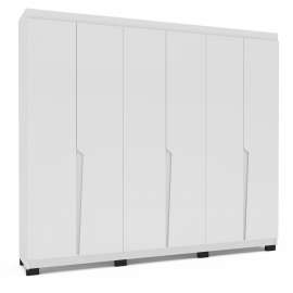 Roupeiro Casal 6 Portas 4 Gavetas Porto Branco Politorno - Branco