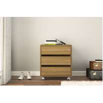 Gaveteiro Politorno Mauá 3 Gavetas 600 mm Castanho