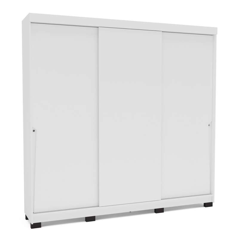 Roupeiro Casal 3 Portas de Correr Porto Branco Politorno - Branco