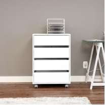 Gaveteiro com 4 Gavetas Mauá Branco Politorno