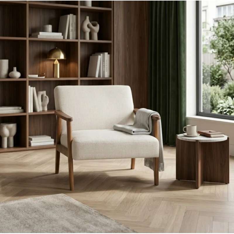 Poltrona Decorativa Bia em Linho - Casa A - Linho