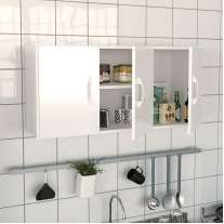 Armário Aéreo de Cozinha com Portas Bonfim Branco Politorno