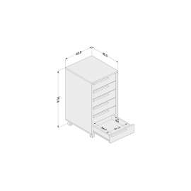 Gaveteiro Organizador Maia 6 Gavetas Branco Politorno - Branco