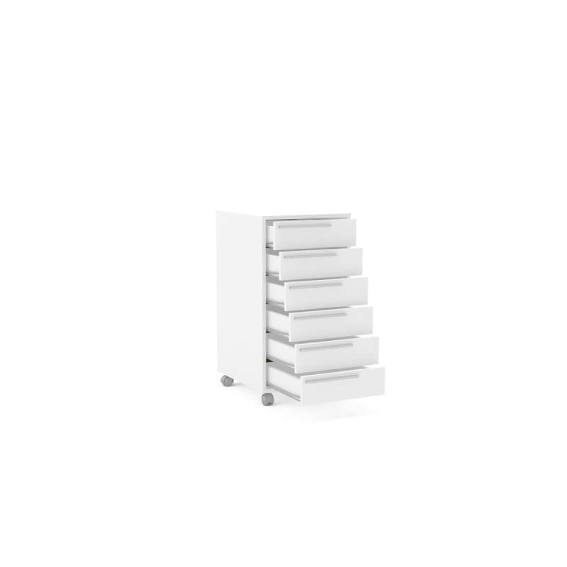 Gaveteiro Organizador Maia 6 Gavetas Branco Politorno - Branco