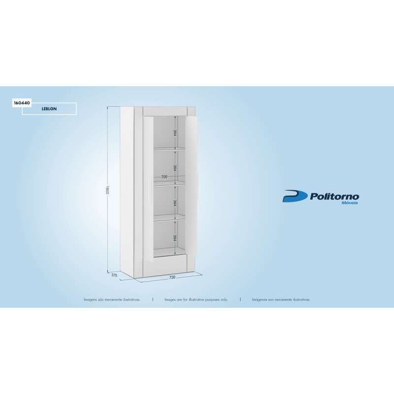 Estante Moderna com Portas Leblon Imbuia Politorno - Imbuia