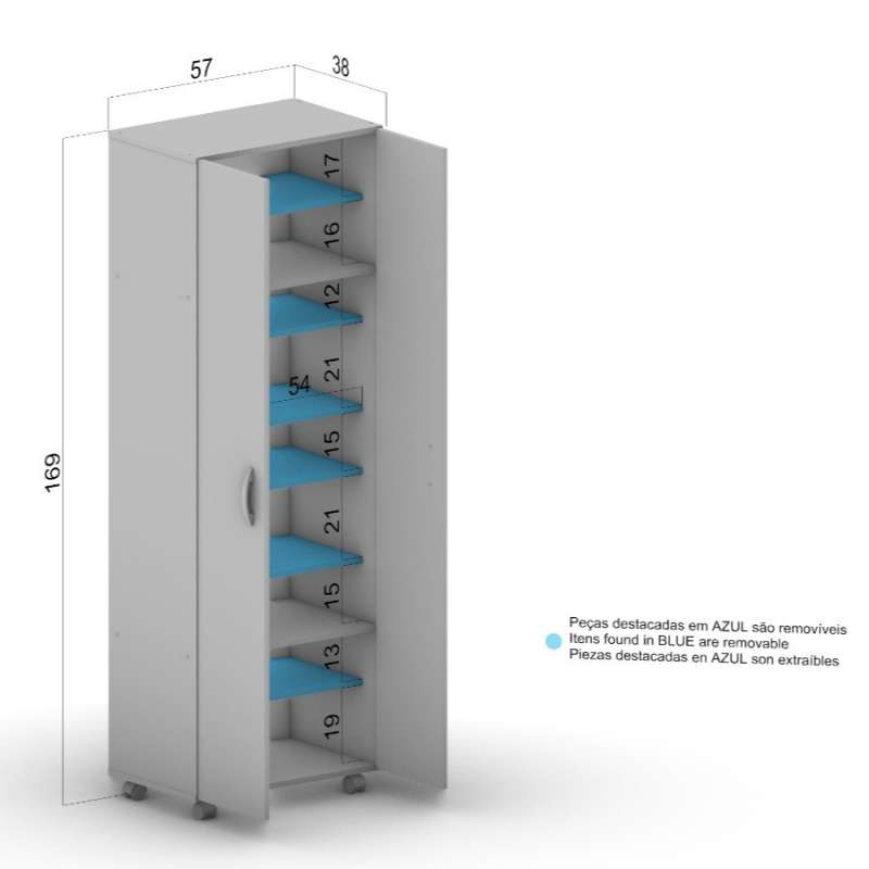Arm&aacute;rio Organizador Limeira Alto Branco Politorno - Branco