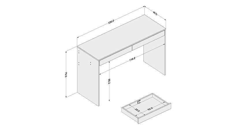 Mesa com Gaveta Lindóia Castanho Politorno - Castanho