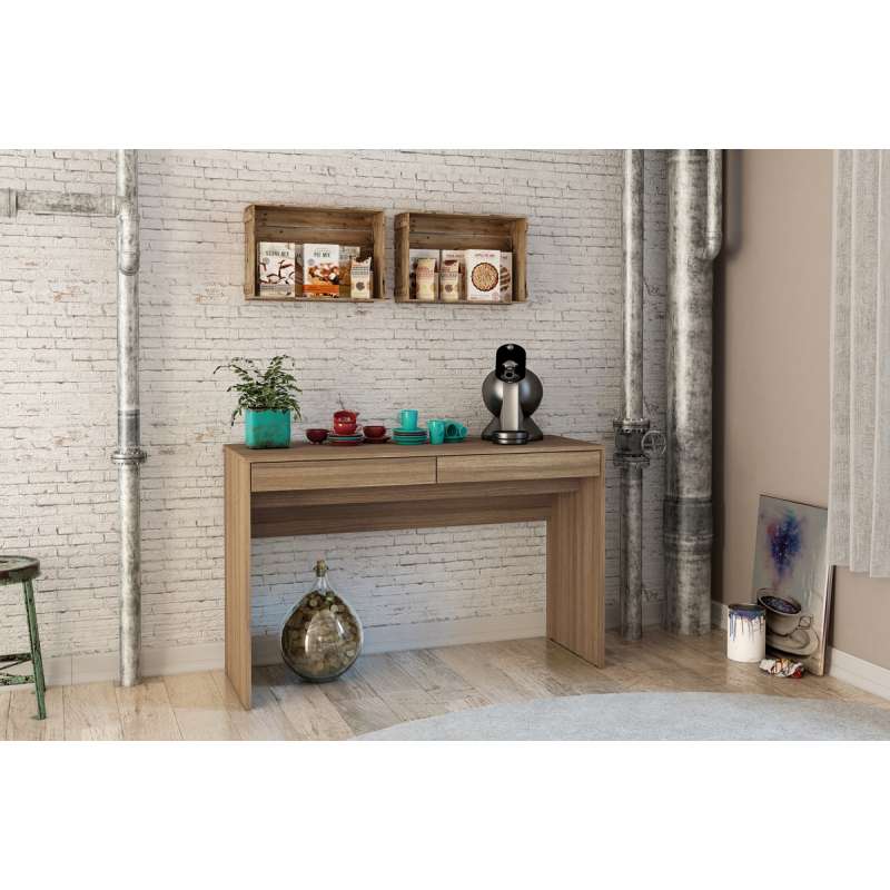 Mesa com Gaveta Lindóia Castanho Politorno - Castanho