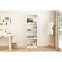 Estante de Madeira com 4 Prateleiras Branco Politorno