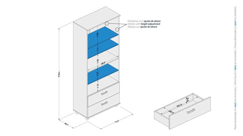 Estante Simples Livramento Branco Politorno - Branco