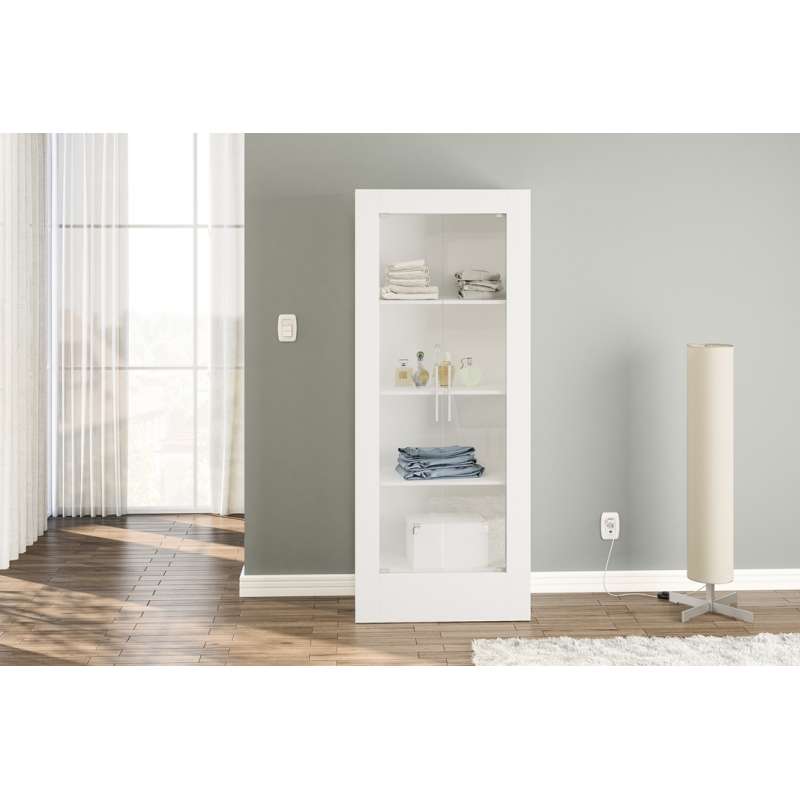 Estante Moderna com Portas Leblon Branca Politorno - Branco
