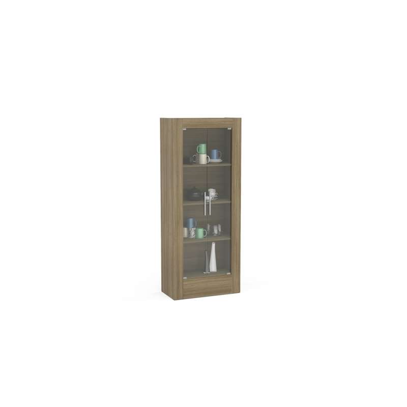 Estante Moderna com Portas Leblon Castanho Politorno - Castanho