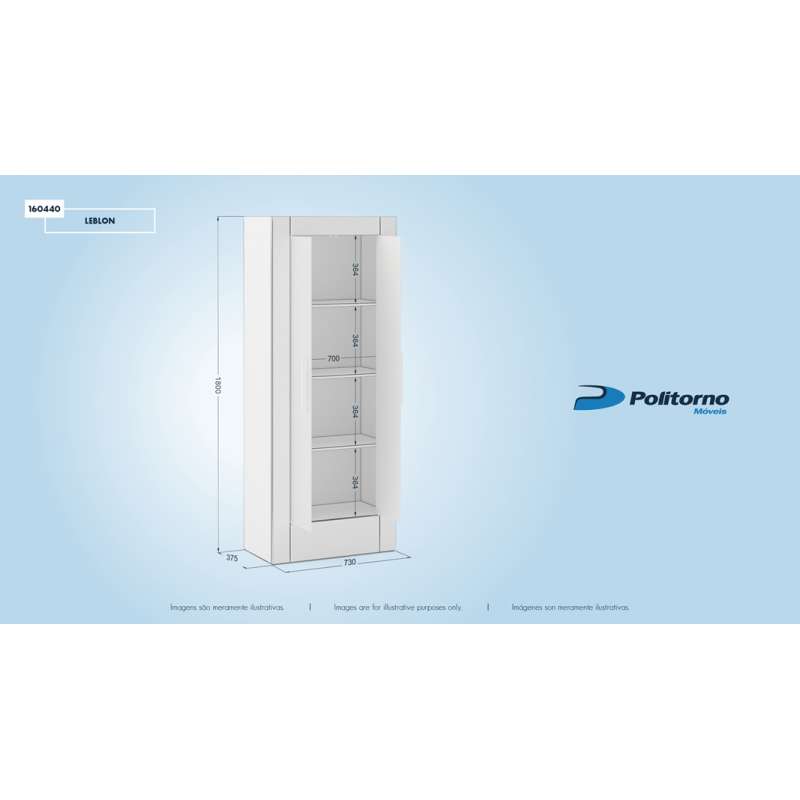 Estante Moderna com Portas Leblon Castanho Politorno - Castanho