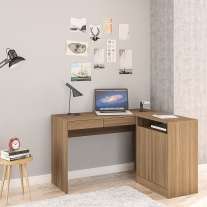 Mesa de escritório Portugal 2 portas 2 gavetas Castanho Politorno