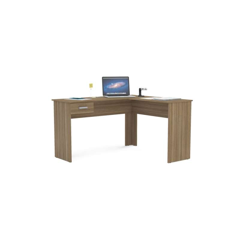 Mesa de Canto Escritório Fênix 1 Gaveta Castanho Politorno - Castanho