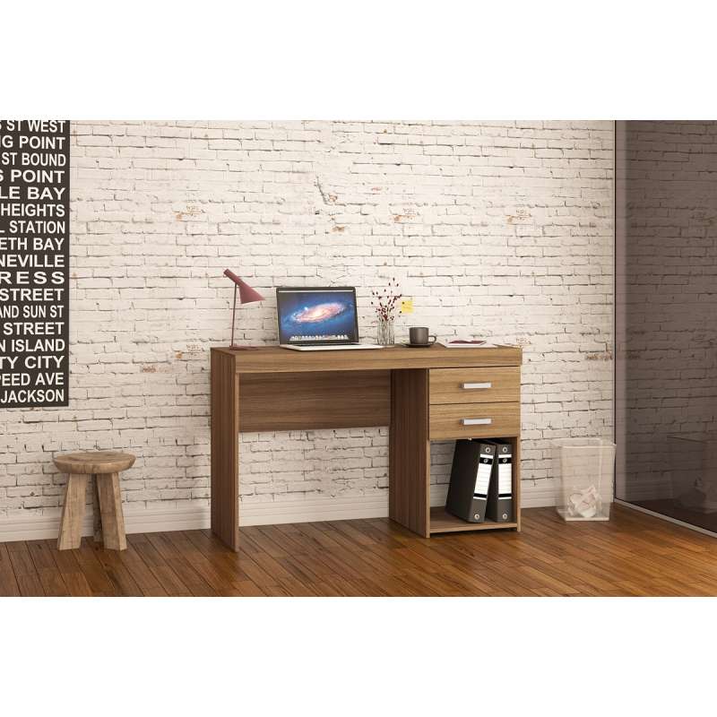 Mesa com Gaveta Malta Castanho Politorno - Castanho