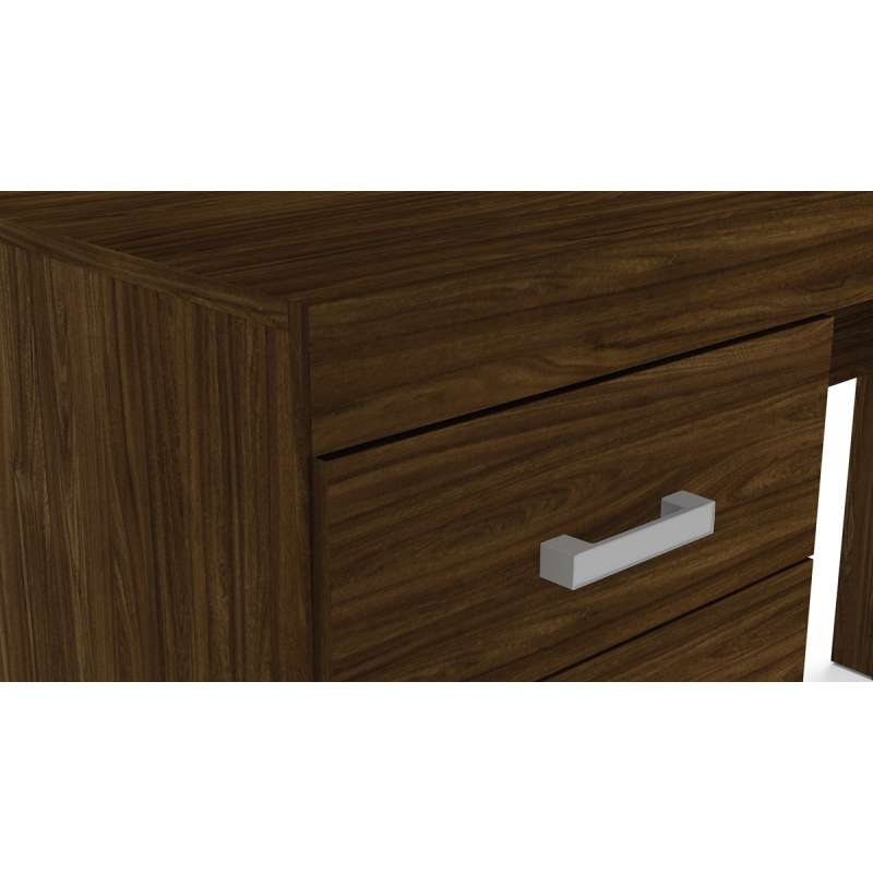 Mesa com Gavetas em Madeira Malta Imbuia Politorno - Imbuia