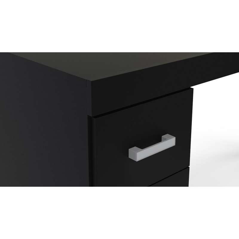 Mesa Espanha com Gavetas em Madeira Preto Politorno - Preto