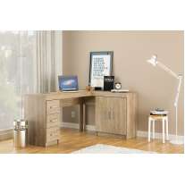 Mesa Espanha com Gavetas em Madeira Carvalho Claro Politorno