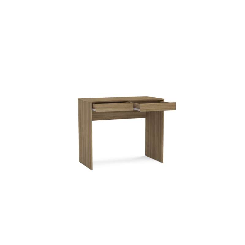 Mesa de escritório Tijuca 90cm 2 gavetas Castanho Politorno - Castanho