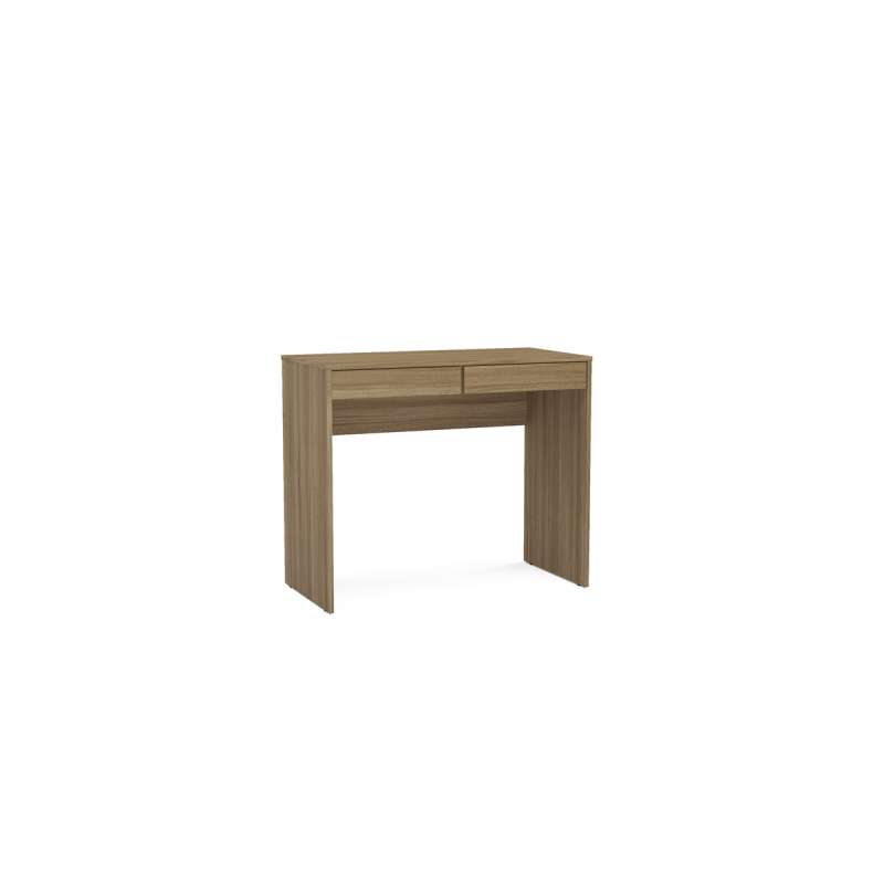 Mesa de escritório Tijuca 90cm 2 gavetas Castanho Politorno - Castanho