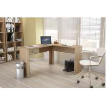 Mesa de Escritório Fênix 1 Gaveta Carvalho Claro Politorno