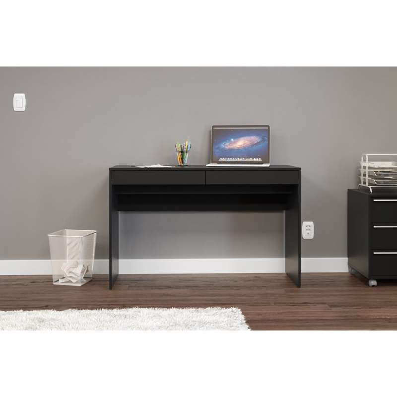 Mesa com Gaveta Lindóia Preto Politorno - Preto