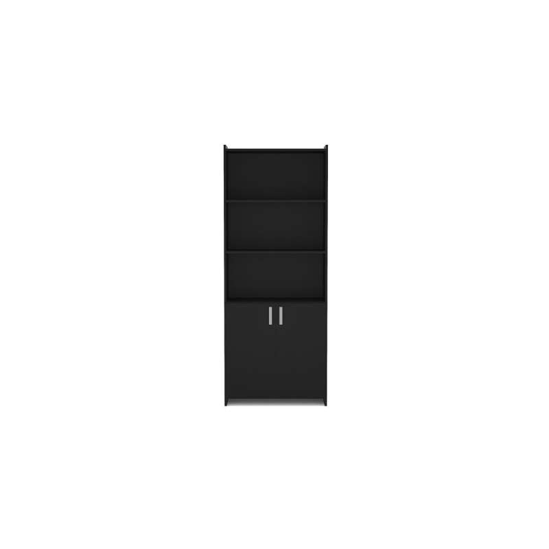 Estante com Portas Preto Politorno - Preto