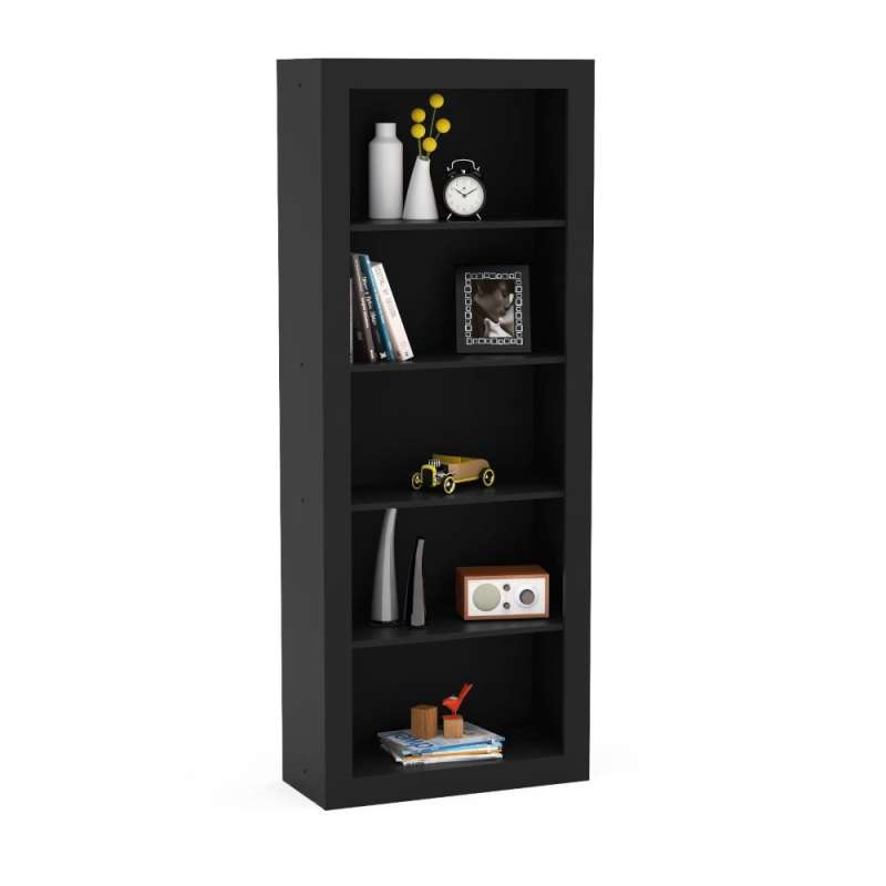 Estante para Sala com Vistas Preto Politorno - Preto