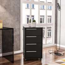 Gaveteiro com 4 Gavetas Maia Preto Politorno