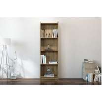 Estante de Madeira com 4 Prateleiras Carvalho Claro Politorno
