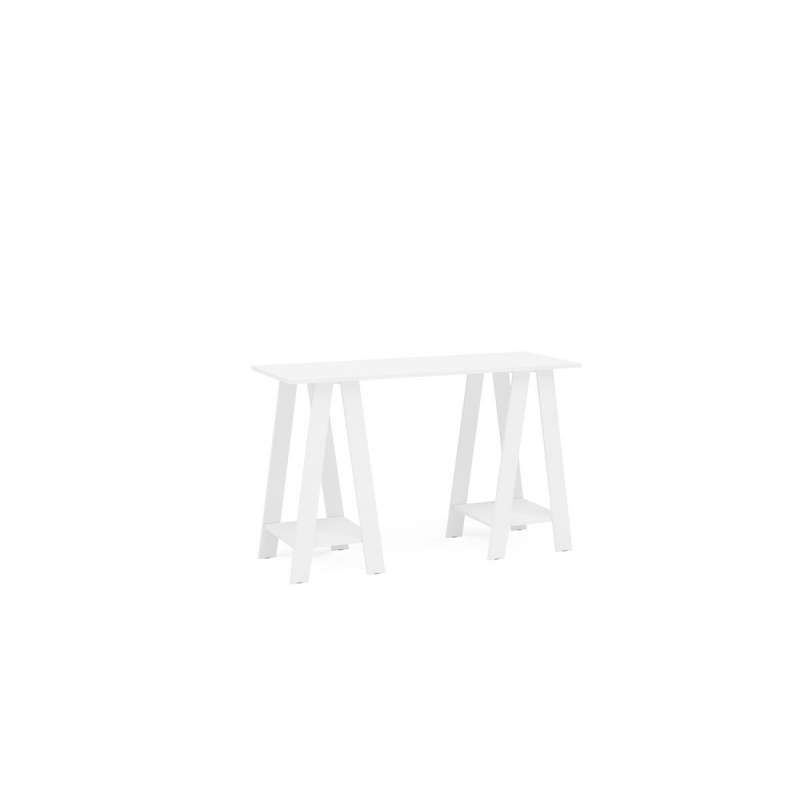Mesa de escritório Delta 1,20m 2 prateleiras Branco Politorno - Branco