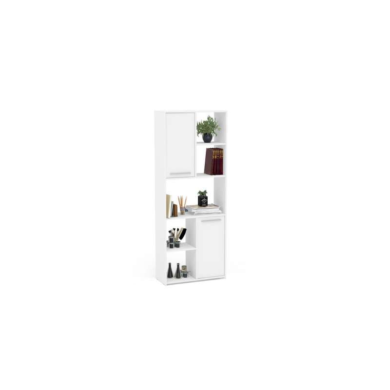 Estante Jurerê 2 portas 2 prateleiras Branco Politorno - Branco