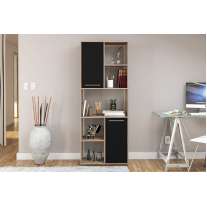 Estante Jurerê Carvalho Claro Preto Politorno