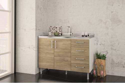 Balcão Floripa 1200 mm Carvalho Claro Politorno