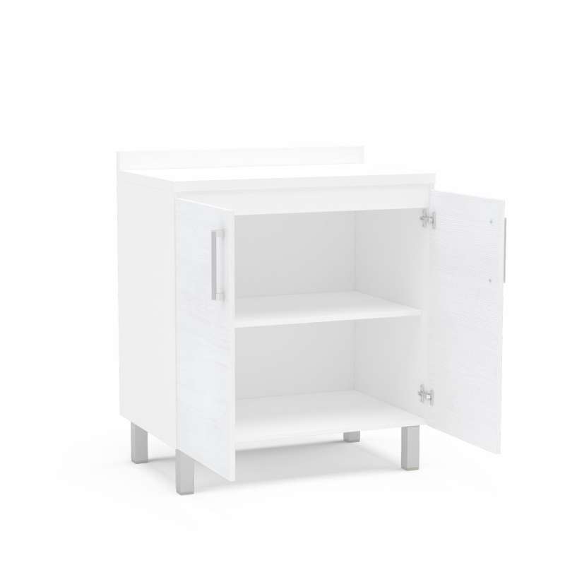 Balcão Floripa 80cm Branco Tatto com tampo branco Politorno - Branco Tatto