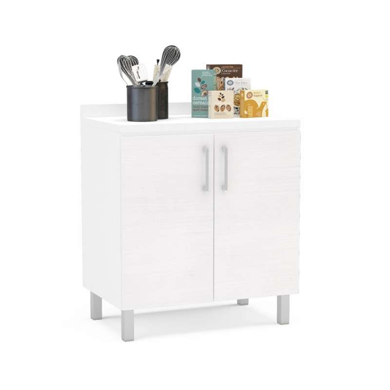 Balcão Floripa 80cm Branco Tatto com tampo branco Politorno - Branco Tatto