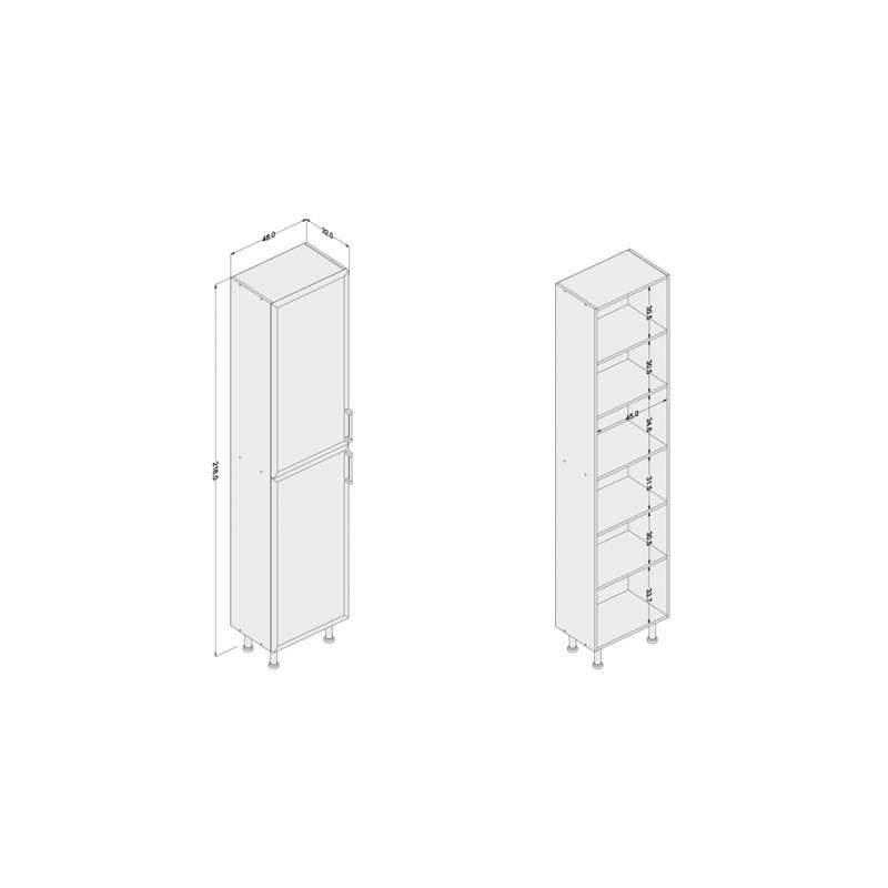 Paneleiro Floripa 480 mm Branco Politorno - Branco