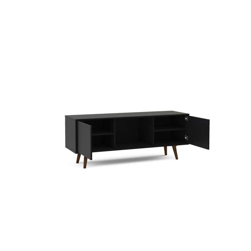 Rack Osasco com Portas Preto Politorno - Preto