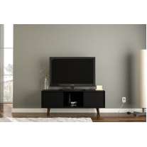 Rack Osasco com Portas Preto Politorno