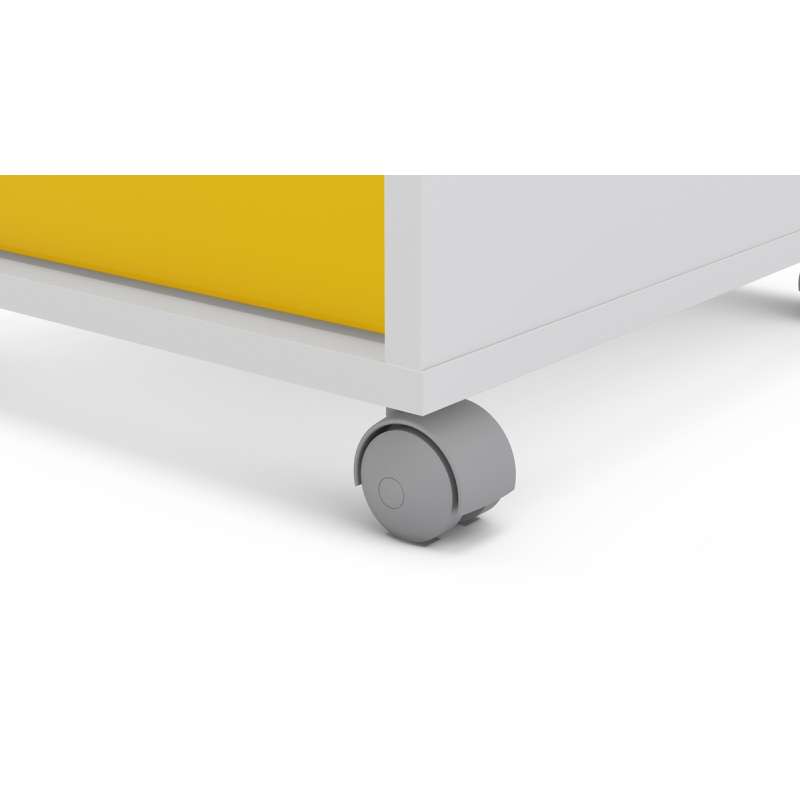 Gaveteiro com 4 Gavetas Maia Branco-Amarelo Politorno - Branco-Amarelo