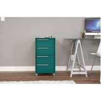 Gaveteiro com 4 Gavetas Maia Turquesa Politorno