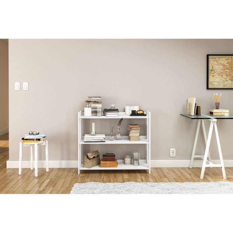 Estante Platina Baixa Branco Politorno - Branco