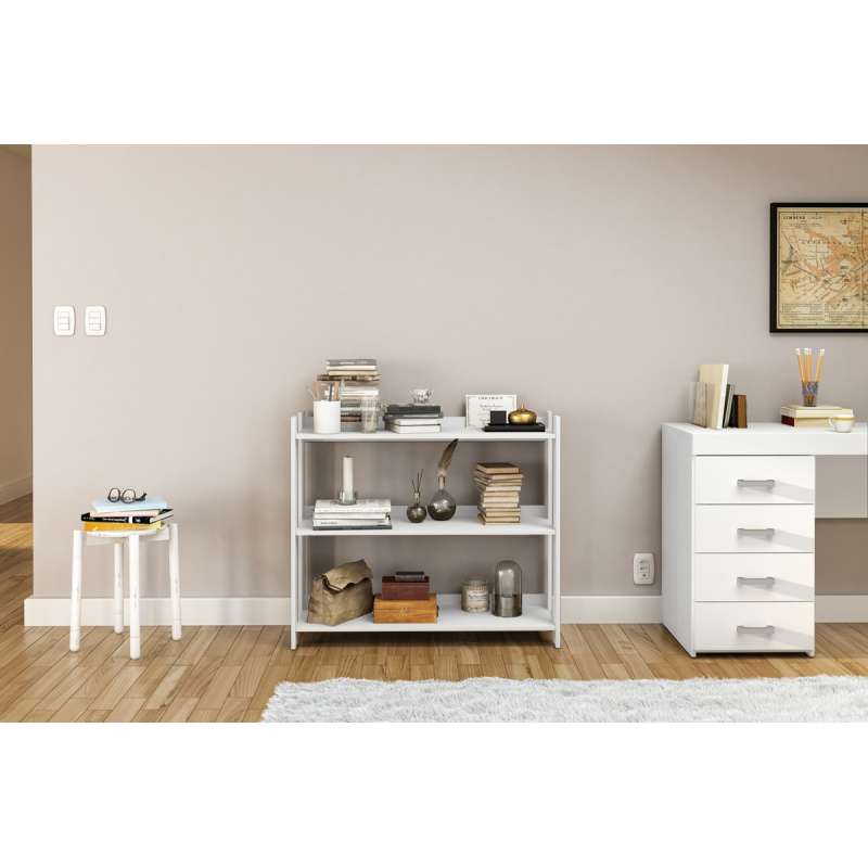Estante Platina Baixa Branco Politorno - Branco