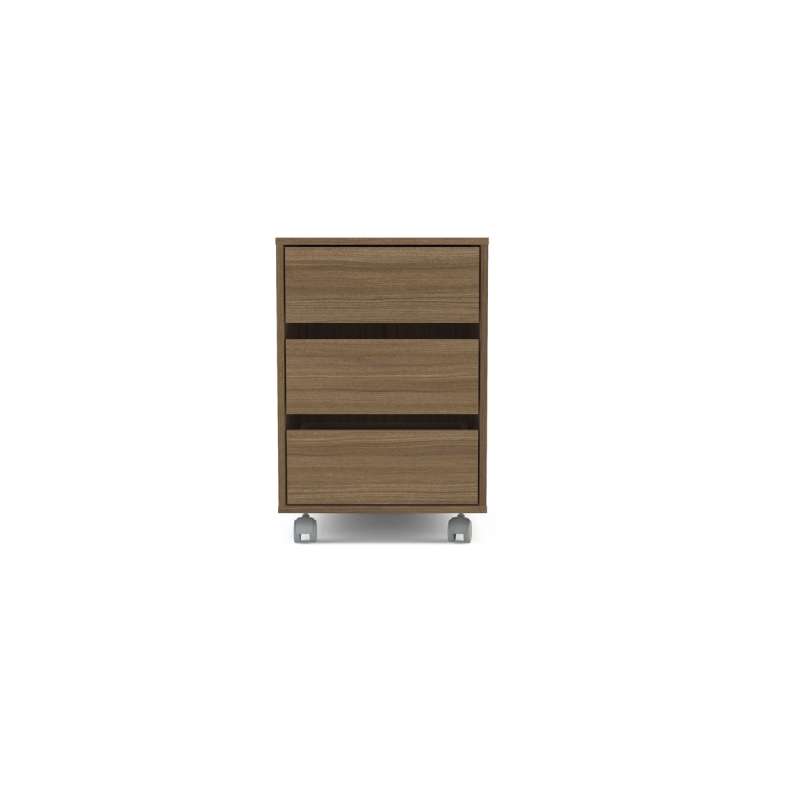 Gaveteiro Politorno Mauá 3 Gavetas 450 mm Castanho - Castaho