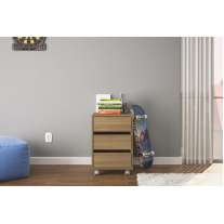 Gaveteiro Politorno Mauá 3 Gavetas 450 mm Castanho