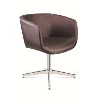 Poltrona Decorativa Giratória PL120 Café Metalizado Cercatto