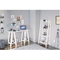 Escritório Delta de mesa e estante (2 peças) Branco Politorno